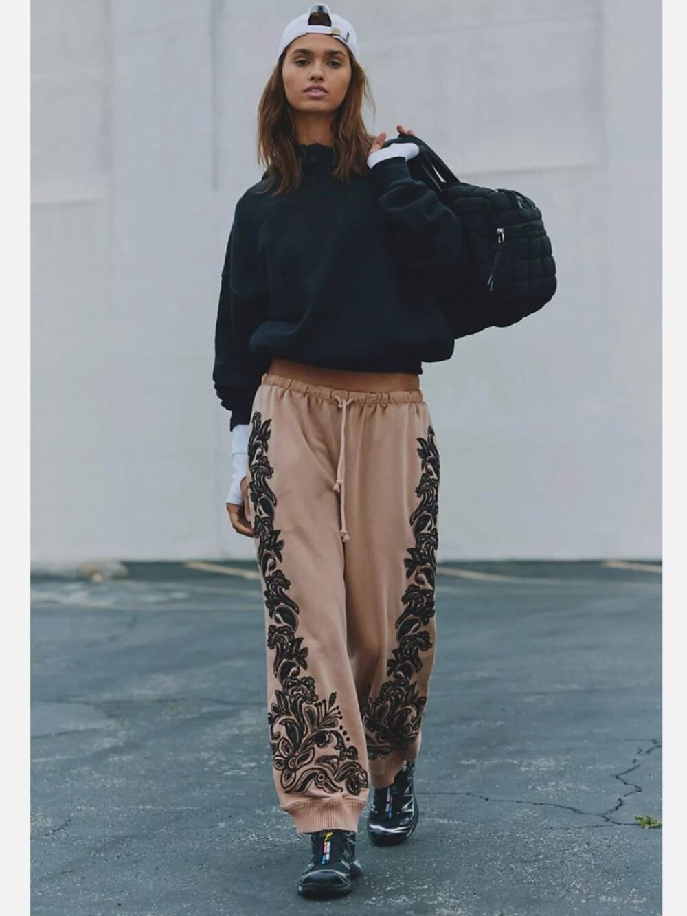 Free People Movement - Snowscape Emb Sweat Pants / Jogger - Sandy Brown - Size L